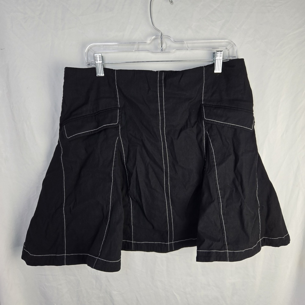Anthropologie Maeve Contrast Mini Skirt Womens XL A Line Godet Flare Grunge Goth